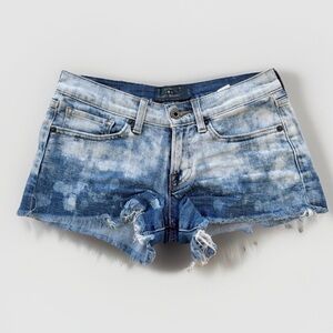 Lucky Womens Denim Jean Shorts Size 00 24 Low Rise Acid Blue Short Hippie Y2K